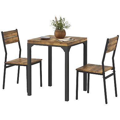 Homcom 3 Piece Dining Table Set For 2 Space Saving Kitchen Table Set
