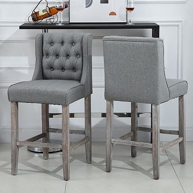 Dual 40" High Back Countertop Height Dining Stool Seat Accent Furniture Set