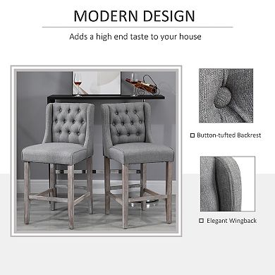 Dual 40" High Back Countertop Height Dining Stool Seat Accent Furniture Set