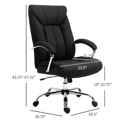 Swivel Computer Desk Chair, Office Chair W/ Adjustable Height, Headrest, Grey