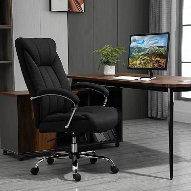Swivel Computer Desk Chair, Office Chair W/ Adjustable Height, Headrest, Grey