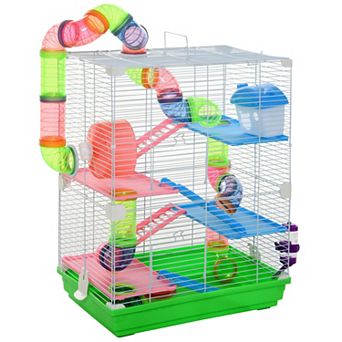 PawHut 18" 5 tier Hamster Cage with Wheel and Water Bottle
