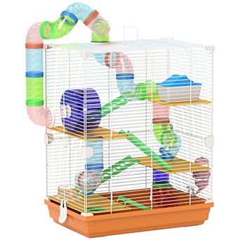 PawHut 18" 5 tier Hamster Cage with Wheel and Water Bottle