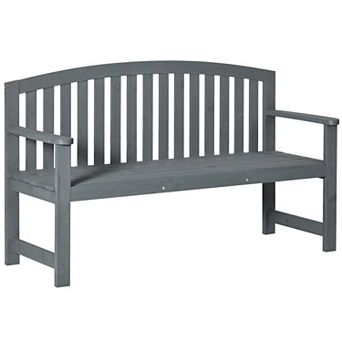 Outsunny 2 Seater Wooden Garden Bench with Slatted Design for Deck