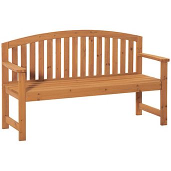 Outsunny 2 Seater Wooden Garden Bench with Slatted Design for Deck