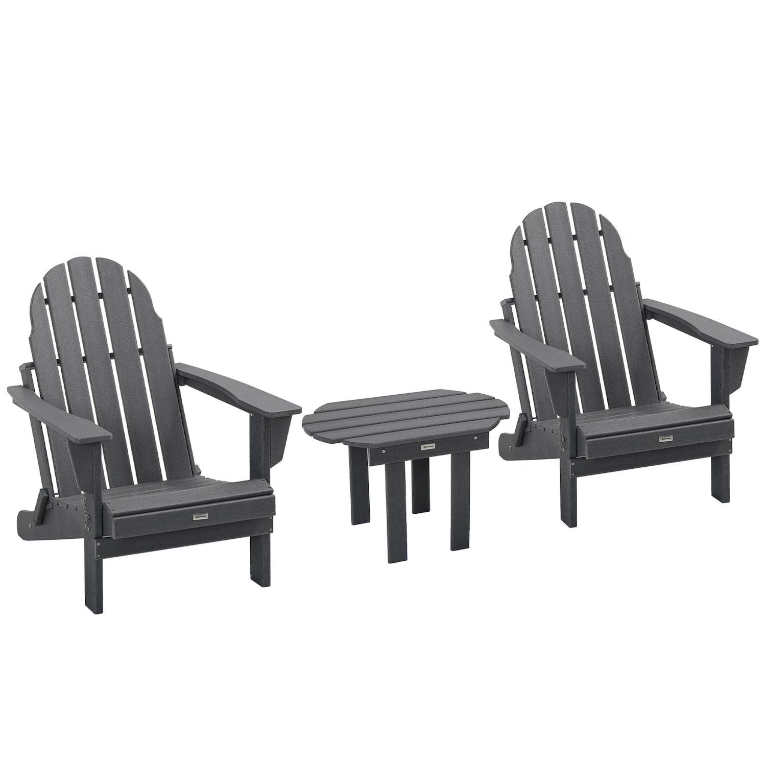3 Pieces Patio Wicker Furniture Set with 2-Tier Side Table and Cushioned Armchairs-Natural