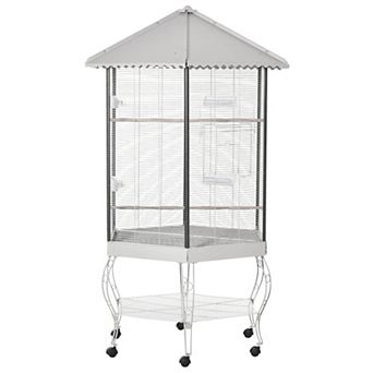 Parrot Bird Cage Macaw Aviary Cockatoo Finch Parakeet Pet Supplies Stand Wheels