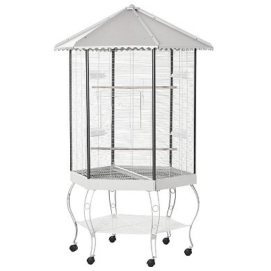 Parrot Bird Cage Macaw Aviary Cockatoo Finch Parakeet Pet Supplies Stand Wheels