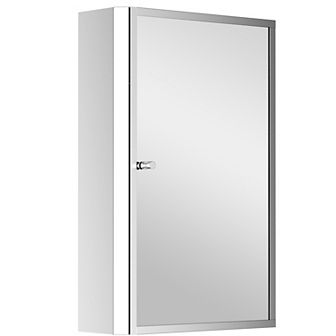 24"x16" Bathroom Mirrored Medicine Cabinet Storage 3 Shelves Stainless Steel