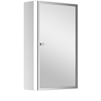 24"x16" Bathroom Mirrored Medicine Cabinet Storage 3 Shelves Stainless Steel