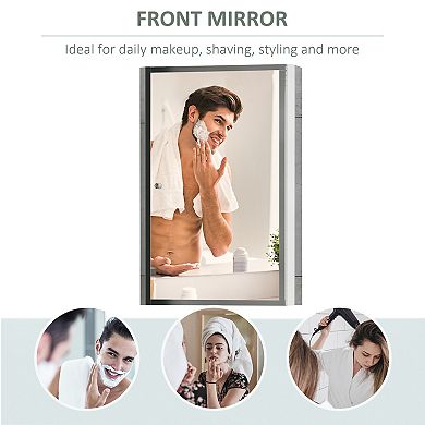 HomCom Bathroom Wall Mount Mirrored Medicine Storage Cabinet 3 Level New