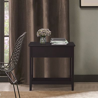 Modern Freestanding Countertop Side Table With Swing Hinge Storage Compartment