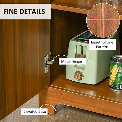 HOMCOM Modern 6 Bottle Wine Storage Cabinet Serving Station for Home Bar