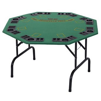 47.25" 8 Player Octagon Folding Poker Table With Cup Holders