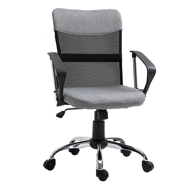 Vinsetto Mid Back Ergonomic Desk Chair Swivel Mesh Fabric Computer Office Chair with Backrest