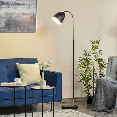 Industrial 63" Tall Arc Floor Standing Lamp W/ On/off Foot Switch, Black/gold