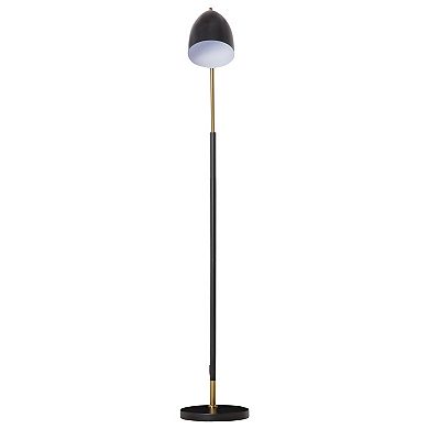 Industrial 63" Tall Arc Floor Standing Lamp W/ On/off Foot Switch, Black/gold