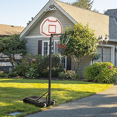 Portable Kids Basketball Hoop With Wheels And Ball Holder, Adjustable With Stand