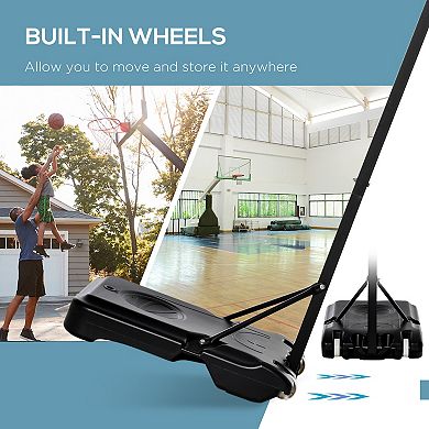 Soozier Durable Outdoor Rolling Basketball Hoop, Movable