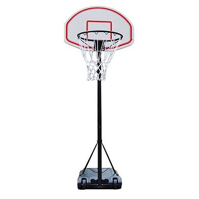 Portable Kids Basketball Hoop With Wheels And Ball Holder, Adjustable With Stand