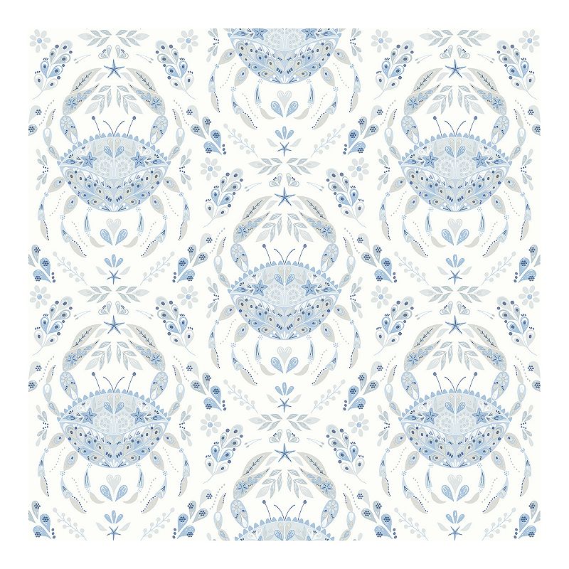 Brewster Home Fashions Annapolis Crustacean Wallpaper, Blue