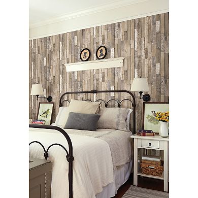 Brewster Home Fashions Barn Board Thin Plank Wallpaper