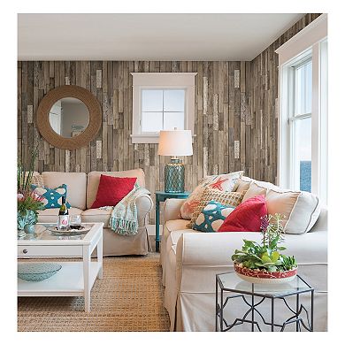 Brewster Home Fashions Barn Board Thin Plank Wallpaper