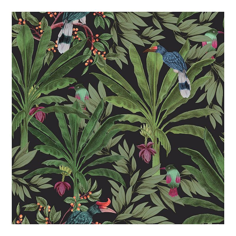 Brewster Home Fashions Carola Jungle Tropics Wallpaper, Multicolor