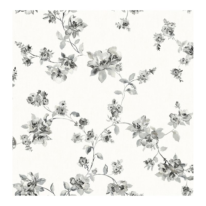 Brewster Home Fashions Cyrus Festive Floral Wallpaper, Grey