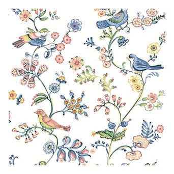 Brewster Home Fashions Floral Multicolor Bird Trail Wallpaper