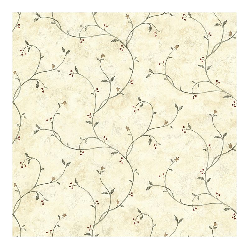 Chesapeake Peyton Green Tin Star Trail Prepasted Non Woven Blend Wallpaper  20.5-in by 33-ft  56.4 sq. ft.