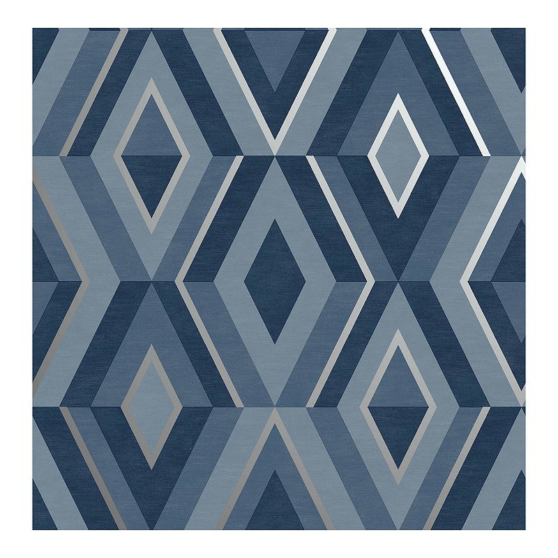 Fine Decor Shard Blue Geometric Wallpaper