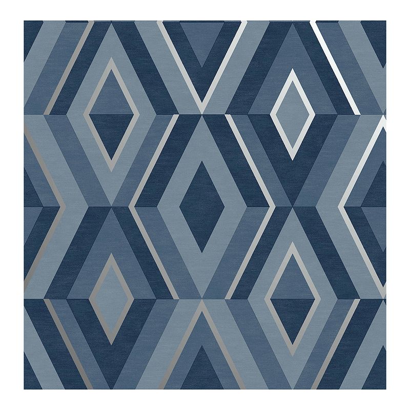Brewster Home Fashions Shard Geometric Wallpaper, Blue
