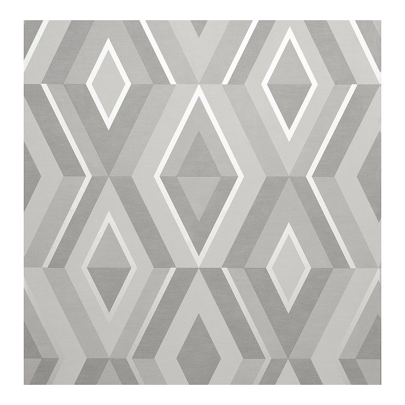 Brewster Home Fashions Shard Geometric Wallpaper, Grey