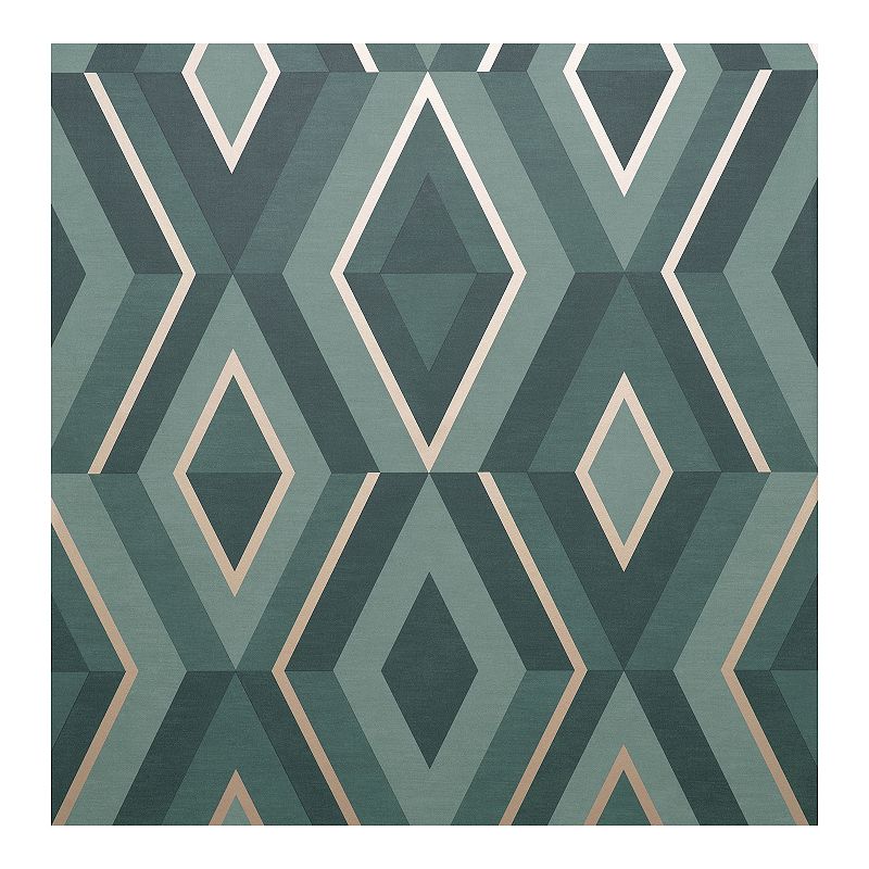Brewster Home Fashions Shard Geometric Wallpaper, Green