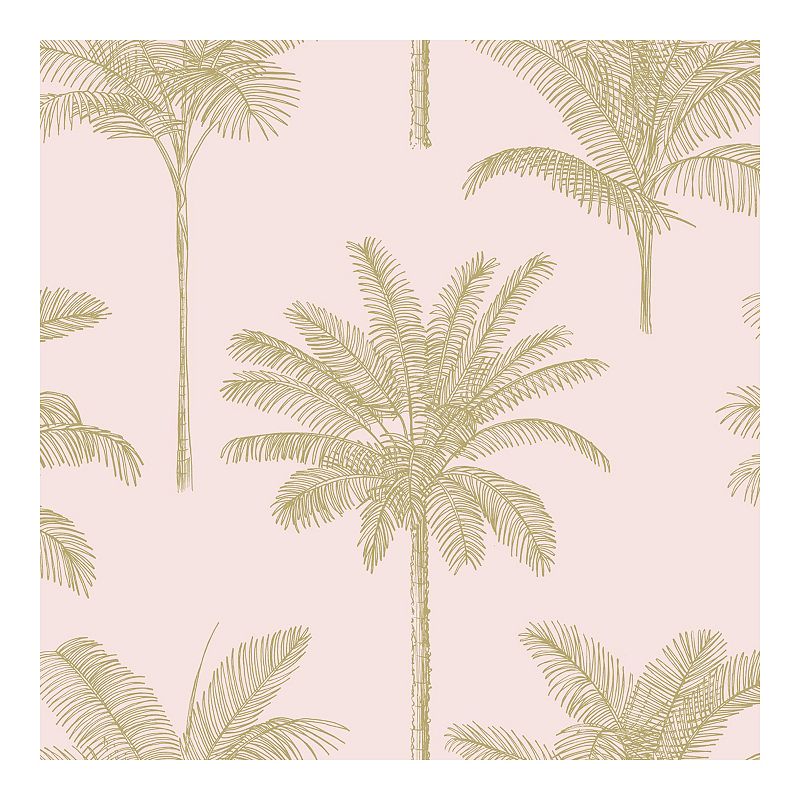 Brewster Home Fashions Taj Palm Trees Wallpaper, Pink