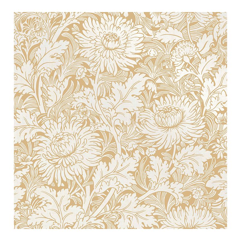 Brewster Home Fashions Zinnia Floral Wallpaper, Yellow