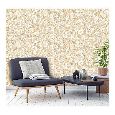 Brewster Home Fashions Zinnia Floral Wallpaper