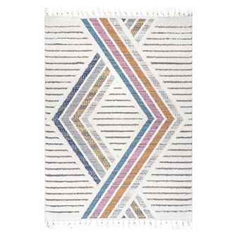 nuLoom Angela High-Low Modern Diamond Tassel Area Rug