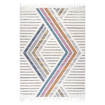 nuLoom Angela High-Low Modern Diamond Tassel Area Rug