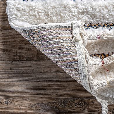 nuLoom Angela High-Low Modern Diamond Tassel Area Rug