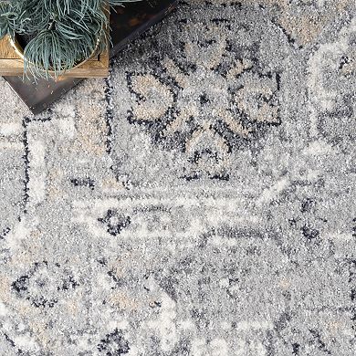 nuLoom Gena Distressed Transitional Medallion Area Rug