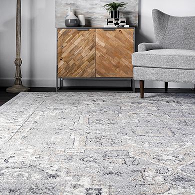 nuLoom Gena Distressed Transitional Medallion Area Rug