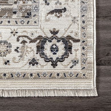 nuLoom Oliveira Floral Medallion Fringe Area Rug