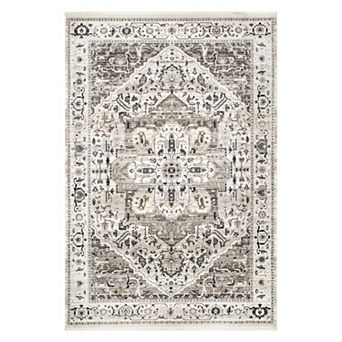 nuLoom Oliveira Floral Medallion Fringe Area Rug