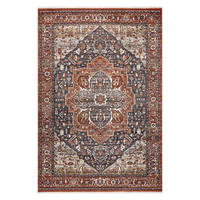 nuLoom Oliveira Floral Medallion Fringe Area Rug, Multicolor, 5X8 Ft