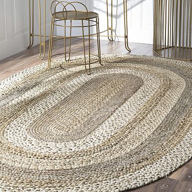 nuLoom Charlene Braided Border Jute Area Rug