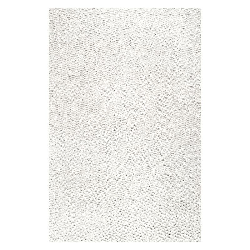 nuLoom Glendora Hand Woven Chevron Area Rug, White, 8.5X11.5Ft