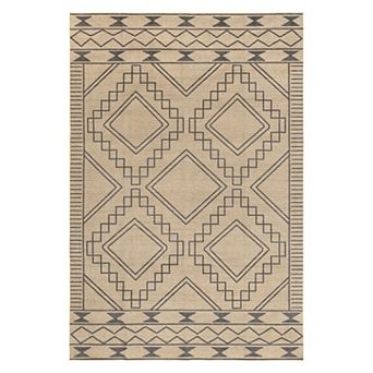 nuLoom Elin Moroccan Border Easy-Jute Machine Washable Area Rug