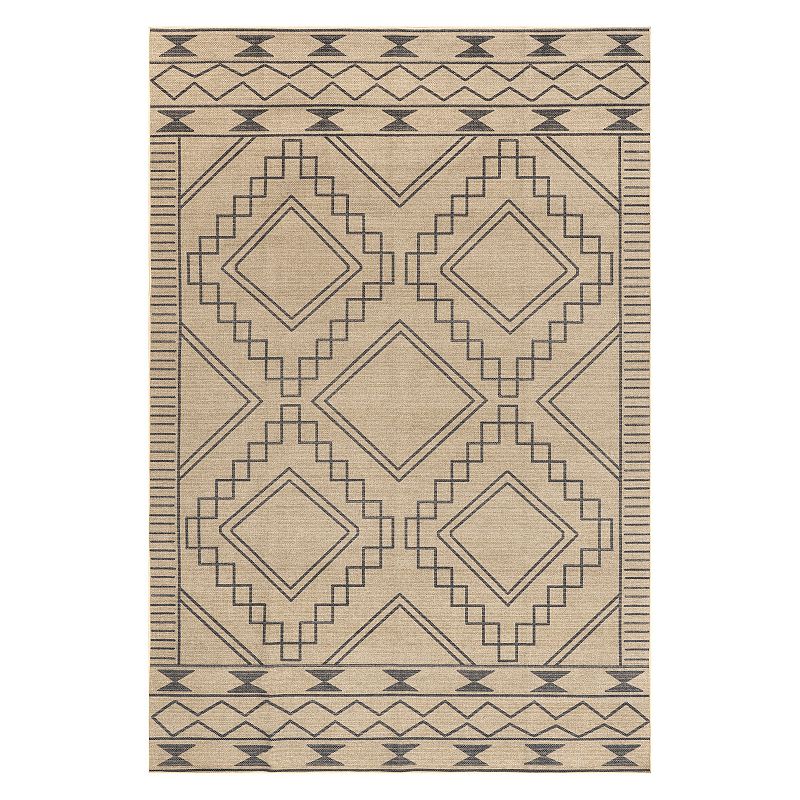 nuLoom Elin Moroccan Border Easy-Jute Machine Washable Area Rug, White, 8X10 Ft